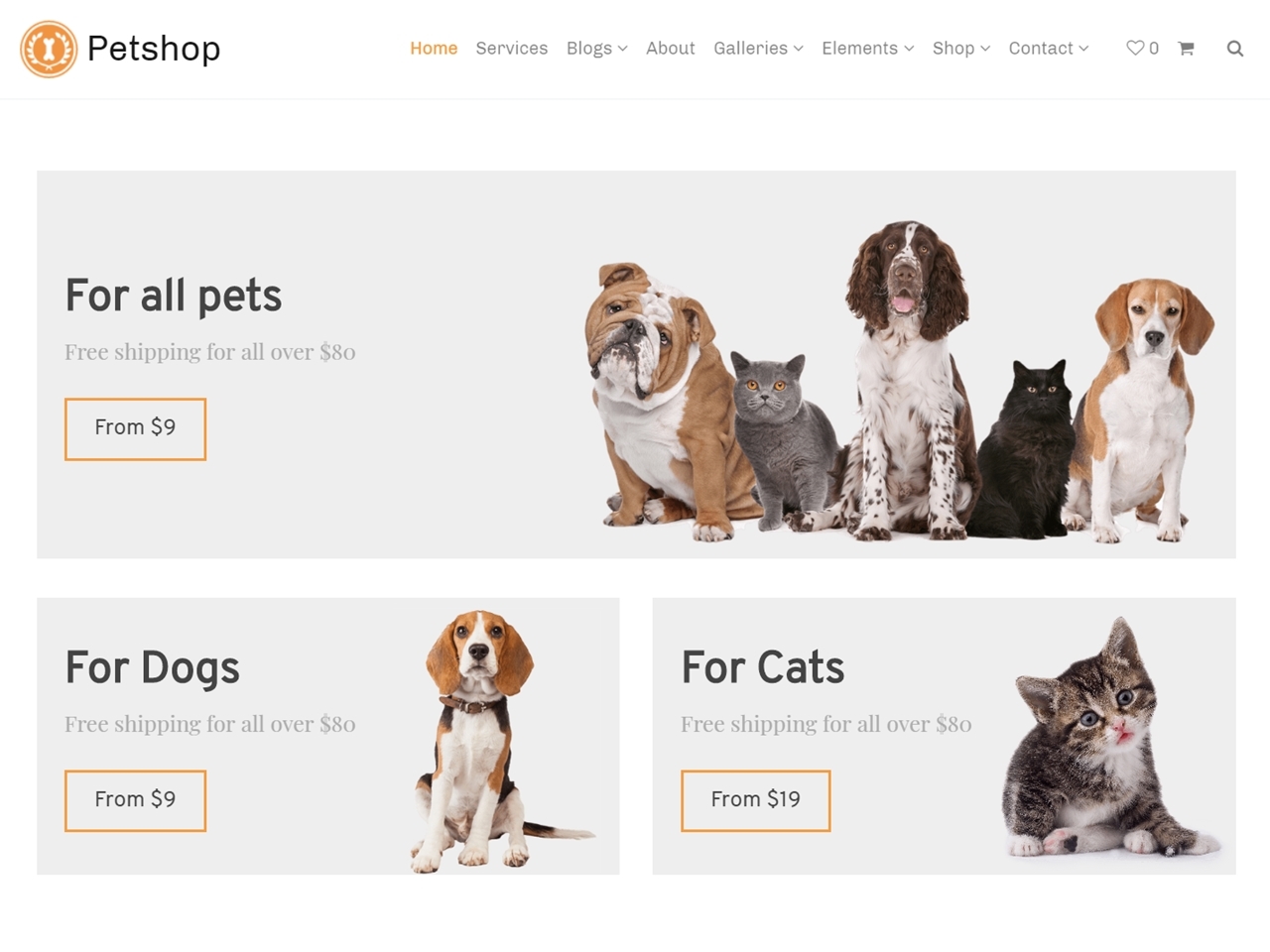 Petshop WordPress Theme - Shop Categories by Visualmodo WordPress