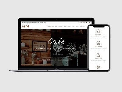 MacBook Responsive View - Cafe WordPress Theme