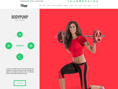 Bodypump Activity Page - Fitness WordPress Theme