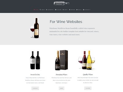 Winehouse WordPress Theme - Front Page