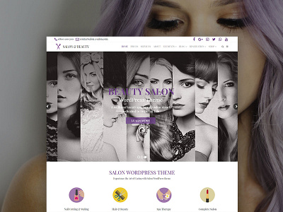 Salon WordPress Theme - Beauty Website Builder beauty branding design hair hairstyle landing page page builder plugins portfolio responsive salon site builder slider spa template theme ui web design web development wordpress