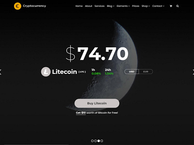 Cryptocurrency WordPress Theme - Slider Litecoin Squad