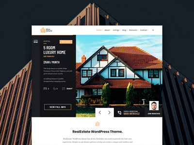 RealEstate WordPress Theme - Property Listings Site Builder design home listings page builder plugins real estate real estate agency real estate branding real estate logo realism rental responsive site builder template theme web design web development wordpress wordpress theme