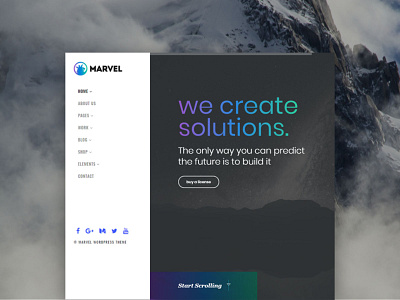 Marvel - Vertical Menu WordPress Template menubar navigation navigation menu page builder plugin plugins responsive responsive design site builder template theme vertical vertical menu vertical navigation web design web development wordpress wordpress design wordpress development wordpress theme