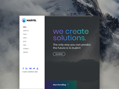 Marvel - Vertical Menu WordPress Template