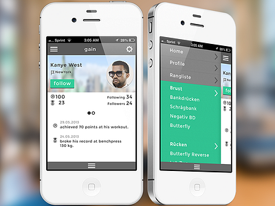 Fitness App Profile app fitness gym interface ios profile timeline webapp