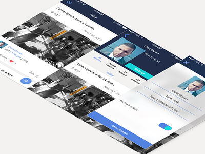 App UI app feed iphone modal profile ui wireframes