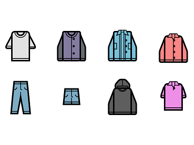 Wardrobe Icons clothes flat icon icons jacket shirts ui wardrobe