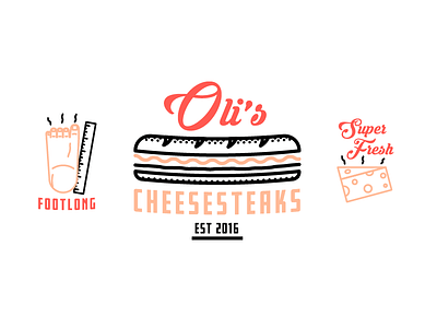 Olis Cheesesteaks branding logo phillycheesesteak sandwich