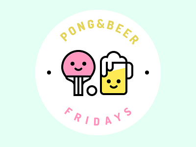 Pong & Beer beer dribbble icon illustration logo ping pong