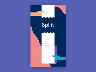 Spliit Splashscreen app bill flat illustration ios mobile payment receipt social splashscreen splitting ui