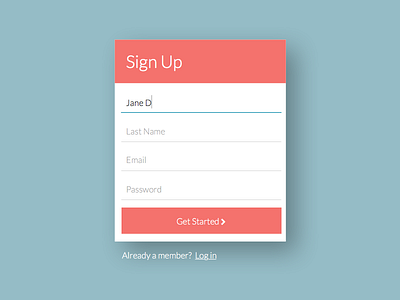 Simple Sign Up Modal modal registration form sign up ui design