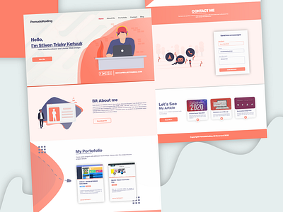 Orabl - Personal Portofolio Theme clean colors flat design illustration landing design landing page orange portolio resume template template ui uidesign uiux web webdesign website