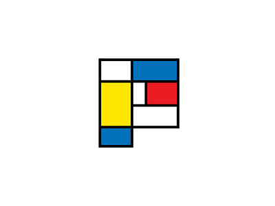 💧 P is for Piet Mondrian 🎨 art bespoke destijl dutch faeldzn letterdrop mondrian painter pietmondrian type typography