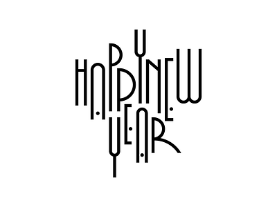 Happy New Year design faelpt glyphs illustration type typedesign typography