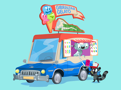 Ice Cream Truck illustration vector art wall art