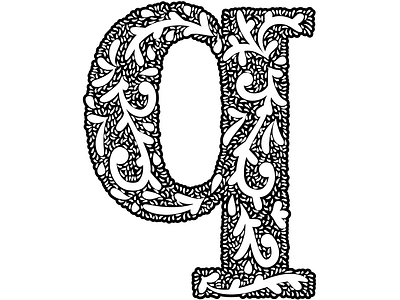 Q design illustration lettering type typography vector