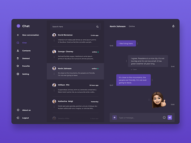 Browse thousands of Web App Chat images for design inspiration | Dribbble