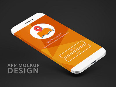 Mockup App I phone branding design flat illustration login page mobile app mock up typography ui ux vector