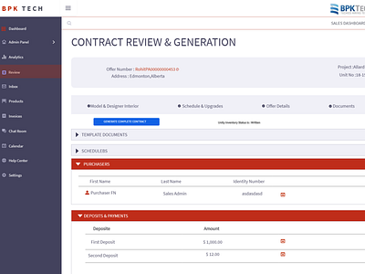 Sales ERP Dashboard UI Design