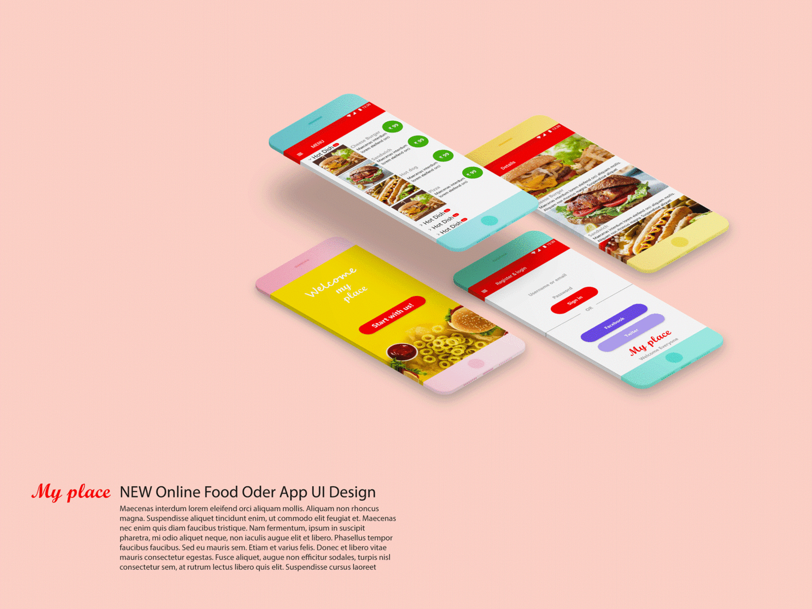 NEW Online Food Order App UI Design app dashboad design food drink illustration online app online food restaraunt typography ui uidesign ux web