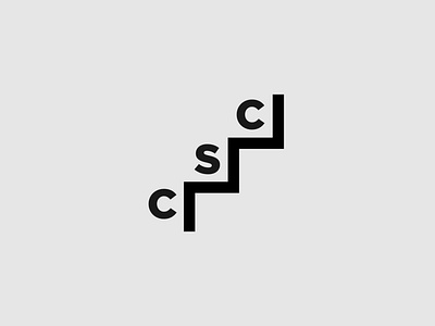 Csc branding c clean design flat logo logo design s staircase vector