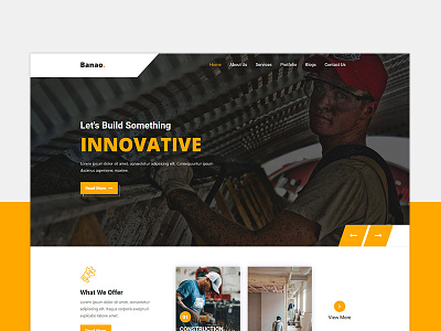 Banao - Construction HTML Template architecture builder building business cleaning construction construction company construction html engineers envato envatomarket house industry one page plumber renovation repair service themeforest