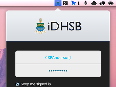 iDHSB for Mac app dhsb idhsb login mac menu os x panel screen ui ux window