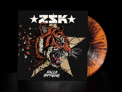 ZSK - Hallo Hoffnung album art album artwork artwork cover cover art cover artwork cover design design illustration logo tiger typography vinyl vinyl cover