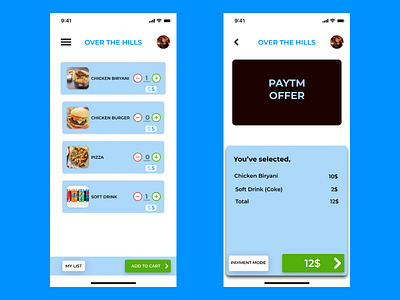 Food delivery Application app application design cards design food food app payment ui
