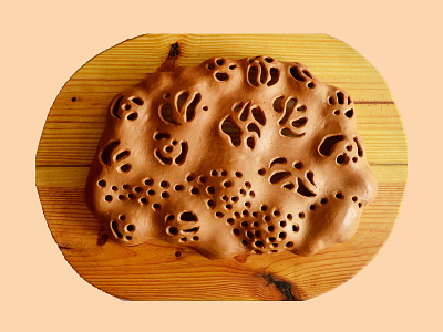 Leaves art ceramic nature peach sculpture terracotta
