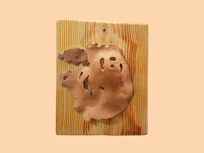 Leaves art ceramic nature peach sculpture terracotta