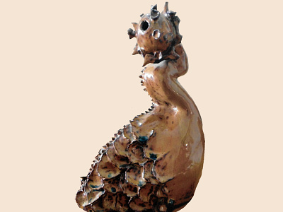 Blooming art ceramic curvy design nature peach sculpture serpentine surreal terracotta