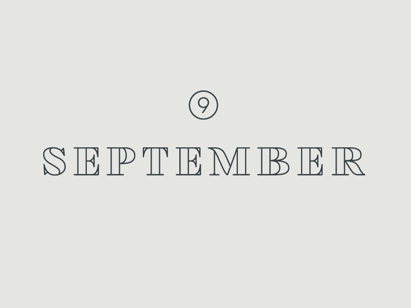 September Playlist type typography text graphic design serif modern classic clean simple