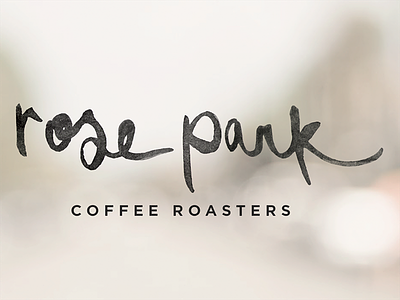 Rose Park Roasters Logo branding calligraphy coffee hand drawn ink logo