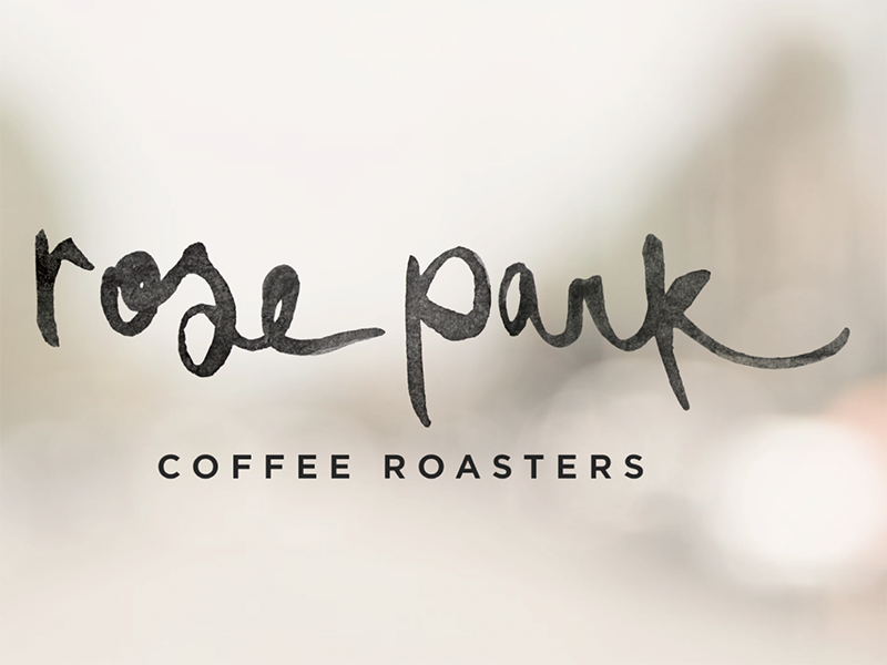 Rose Park Roasters Logo coffee ink hand-drawn calligraphy branding logo