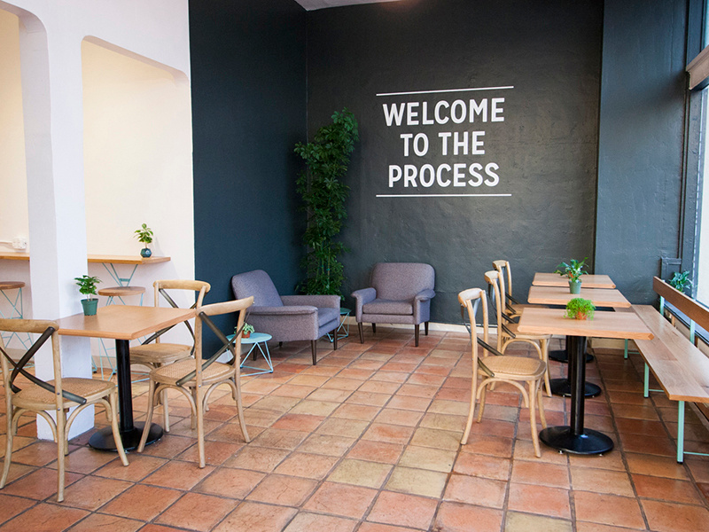 Rose Park Roasters Shop mural type interior design coffee shop