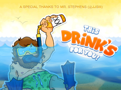 Debut alcohol beach cartoon debut snorkel sunny water