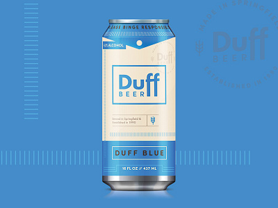 Duff Blue + Pocket Top alcohol beer cartoon duff fictional homer rebrand simpsons