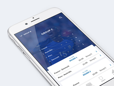 World Cup Application mobile ui