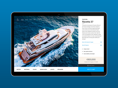 Yacht - Online Store - Product Page product page ui web design