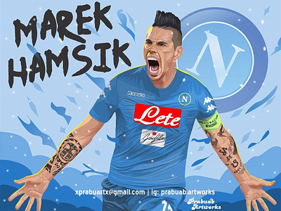 Marek Hamšík - Napoli diegomaradona football illustration marekhamsik napoli slovakia