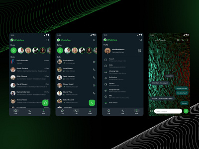 WhatsApp Redesign - Dark Version (Material You Concept) branding darkversion design dribble best shot flat logo redesign typography ui whatsapp