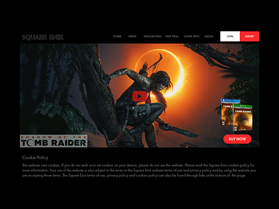 Tomb Raider Landing Page adobexd branding design minimal ui web web ui design website