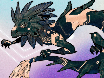 Motherboard of Dragons design illustration