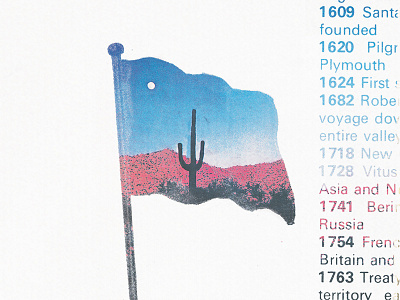 Western Flag cactus collage flag moon western