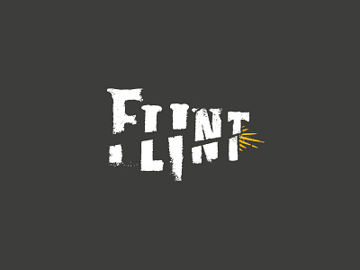 Flint Logo distressed fire motion spark whiskey