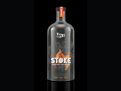 Flint: Stoke black bottle fire flint rested stoke whiskey