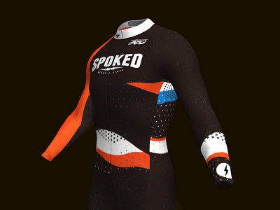 2016 Spoked Kit bike kit black blue dots lightning bolt orange patterns