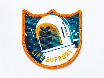Space Badge: Life Support astronaut gradient helmet life living nasa plant reflection space stars ventilator